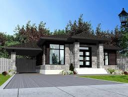 Contemporary Style House Plan 50334 With 3 Bed 1 Bath 1 Car Garage Modern Bungalow Contemporary House Plans Modern Bungalow House