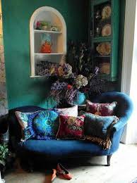 Blue Green Home Decor Interior Bohemian Living Rooms