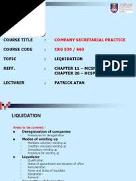 Winding up is a term used to describe the process of closing down or dissolving a company. Cgr660 10 Liquidation Liquidation Insolvency