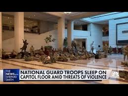 Capitol in response to enduring security threats after last week's violent siege only depict forces resting while on duty, a spokeswoman says, and is not where they will be housed. 20 000 National Guard Troops To Defend The Capitol Amid Threats Of Violence During Inauguration Week Youtube