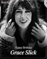 Wishing a very Happy Birthday to the legendary Grace Slick! Her daring  artistry helped shape not only the sound of Jefferson Starship, but the  spirit of an entire generation. Grace's influence continues