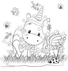 Unicorns are such magical creatures; Baby Unicorn And Flower Coloring Page Unicorn Coloring Pages