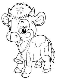 Finding a large area of fresh, green pastures, this greedy cow started grazing hurriedly and continued to eat for a long time. Baby Cow Coloring Page Free Printable Coloring Pages For Kids