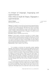 Examples of critique in literature. Pdf A Critique Of Language Languaging And Supervernacular