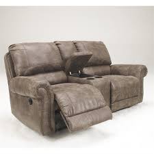 Signature Design By Ashley Furniture Oberson Double Microfiber Power Reclining Loveseat In Gunsmoke Love Seat Power Reclining Loveseat Leather Reclining Sofa