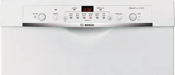 At the end of the cycle, the door will pop open automatically to speed the drying process. Bosch 24 100 Series White Built In Dishwasher She3ar72uc