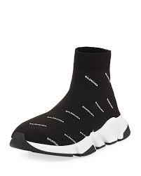 Find deals on balenciaga shoes in mens shoes on amazon. Balenciaga Speed Logo Print Stretch Knit High Top Sneakers In Black Modesens Socks Sneakers Hype Shoes Logo Shoes