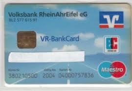 Bank Card Vr Bankcard Volksbank Rheinahreifel Eg Germany Federal Republic Col De Ms 0101