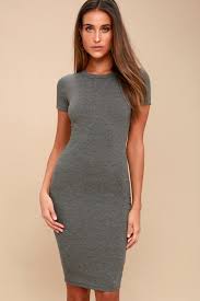 Like Minded Charcoal Grey Bodycon Midi Dress Grey Bodycon Midi Dress Midi Dress Bodycon Grey Bodycon Dresses
