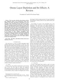 Pdf Ozone Layer Depletion And Its Effects A Review