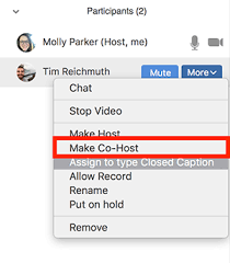 You should see the more options (…) button appear. Zoom Assign In Meeting Webinar Roles It Umn The People Behind The Technology