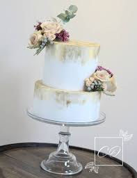 Rustic Two Tier White And Gold Wedding Cake With Fresh Flowers Www Co 50th Wedding Anniversary Cakes Wedding Anniversary Cakes Golden Wedding Anniversary Cake