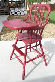 Twice Lovely Red Jenny Lind High Chair Wooden High Chairs Vintage High Chairs Diy Rocking Chair
