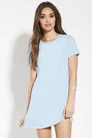 Buy Baby Blue T Shirt Dress Cheap Online
