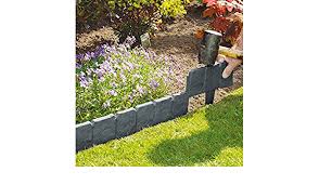 Nothing looks nicer than a nice stone wall around your gardens. 10 Pack Dark Grey Cobbled Stone Effect Garden Lawn Edging Plant Border Simply Hammer In By My Garden Path Amazon De Kuche Haushalt