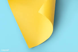 Blank Yellow Curled Paper Mockup On A Blue Background Free Image By Rawpixel Com Ake In 2020 Paper Mockup Backdrops Backgrounds Paper Texture