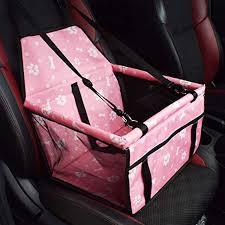 Lomao Car Booster Seat For Dog Cat Portable Pet Storage Folding Pet Car Seat With Seat Belt Tether And Zipper Storage Pocket Pi Dog Car Seat Cover Pet Car Seat