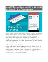 We looked at leading app making platforms that have a proven track record in developing modern, functional and its intuitive and sleek ui makes building ios or android applications a breeze. 5 Essential Material Design Guidelines For Android App Development By Crisstyris Issuu