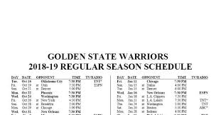 24 against the clippers, a christmas home game against the rockets, and a feb. 2018 19 Warriors Schedule Pdf Docdroid