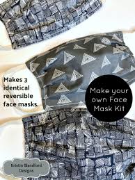 Mens Face Mask Kit Set Of 3 Diy Make Your Own Facemask Etsy In 2020 Sewing Projects Diy Sewing Pattern Quilt Kits