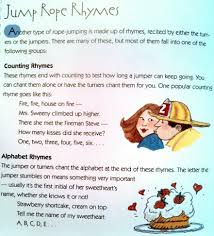 Jump Rope Rhymes Jump Rope Counting Rhymes Rhymes