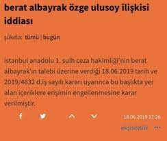 Kasım ayında istifa etmesinin ardından bir daha kendisinden haber alınmayan eski hazine ve maliye bakanı berat albayrak ile ilgili esrar perdesi, bu akşam başlayan survivor 2021'le birlikte aralandı. Sefar On Twitter Eksisozlukte Berat Albayrak Ozge Ulusoy Iliskisi Iddiasi Basligina Mahkeme Karariyla Erisim Engeli Konmus Sakin Paylasmayin Https T Co 0zoccz87pv
