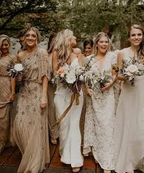 Wedding Chicks On Instagram Perfectly Mismatched Sequin Lace Florals And Embe Bridesmaid Dresses Boho Neutral Bridesmaid Dresses Bohemian Bridesmaid Dress