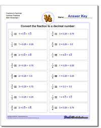 Fraction Worksheets To Decimals Common Fractions Fraction Worksheets As Decimals Fractions Worksheets Fractions Decimals