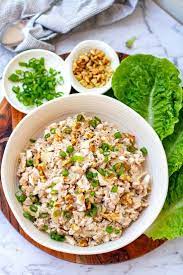 Creamy Chicken Mushroom Salad Sherlock Keto Paleo Whole30 Recipe In 2021 Healthy Chicken Recipes Keto Chicken Salad Mushroom Salad