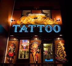 No Matter How Much Jerry Hated His Tattoo It Was There For Life Flash Fiction Tattoo Store Tattoo Shop Tattoo Shop Interior