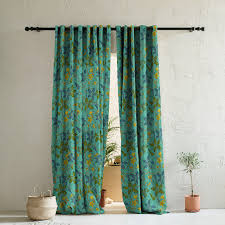 Floral Poetry Green Blackout Curtains