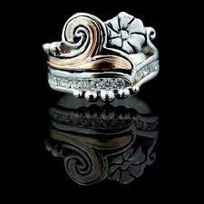 Silver Blossom Rose Gold Ring Ring Collection By Hyo Silver Rose Gold Anniversary Rings White Gold Rings Gold Diamond Wedding Band