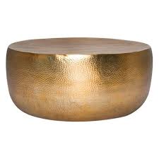 Hammered Drum Coffee Table 95cm Gold Colour Freedom Drum Coffee Table Gold Coffee Table Brass Drum Coffee Table