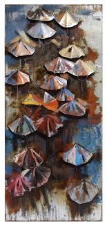 Steel, copper, brass, chrome and stainless steel. Umbrellas Wall Art Primo Mixed Media Hand Painted 3d Metal Wall Sculpture Contemporary Mixed Media Art By Empire Art Direct Houzz