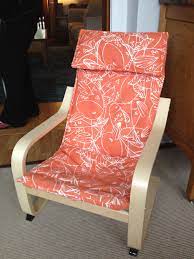 Reupholstered Children S Ikea Poang Chair In Outdoor Fabric The Off White Cover It Comes With Is Not Practical Fo Ikea Chair Cover Ikea Poang Chair Ikea Chair