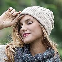 Unique Womens Alpaca Wool Solid Knit Hat