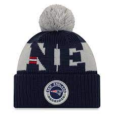 New England Patriots New Era Youth 2020 Nfl Sideline Sport Pom Cuffed Knit Hat Gray Navy New England Patriots New England Patriots Gear New Era