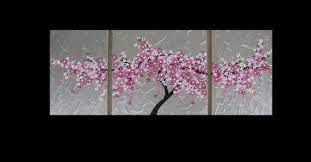 In addition to japan, the plant can also be seen in other temperate zone of the northern hemisphere, which include japan, nepal, india, taiwan, korea, china, west siberia, iran, and. Sale 3 Canvas Cherry Blossom Painting Japanese By Sheerjoy On Etsy 179 95 Cherry Blossom Painting Abstract Canvas Art Japanese Painting