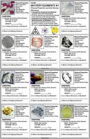Worksheet Mystery Elements And Their Density Version 1 Teaching Chemistry Chemistry Classroom Science Education