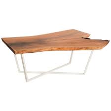 Product title sabina 3 piece coffee table set, dark cherry wood, contemporary average rating: Live Edge Cherry Slab Wooden Coffee Table With Modern White Steel Base At 1stdibs