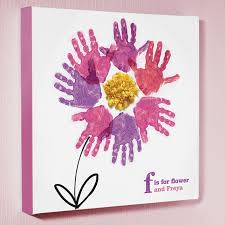 Personalised Wall Art Canvas Picture Crab Using Handprints Kids Canvas Art Spring Crafts For Kids Handprint Art