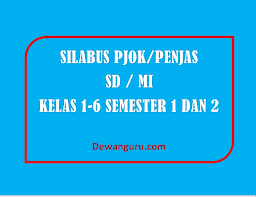 Silabus pjok sd semester 2. Silabus Pjok Penjas Kelas 1 6 Semester 1 Dan 2 Dewanguru Com