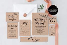 Wedding Invitation Template Download Rustic Wedding Etsy Rustic Wedding Invitation Card Wedding Invitation Templates Wedding Invitation Kits