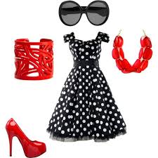 Red Retro Polka Dress White Polka Dot Dress Dot Dress