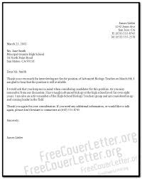 Build a cover letter tailored to your specific industry. Biology Teacher Cover Letter Sample Cover Letter