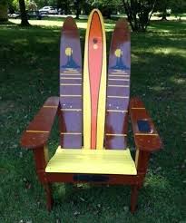 Adirondack Style Vintage Skis Handmade Water Ski Chair In 2020 Vintage Skis Chair Adirondack