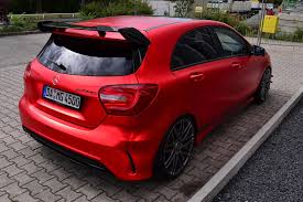 Mercedes Benz A45 Amg Gets Wrapped In Wonderful Red Matte Foil Is Boosted To 435 Hp A45 Amg Mercedes Benz Amg