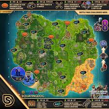 Image map fortnite saison 7. Fortnite Cheat Sheet Map With Locations For The Week 8 Season 6 Challenges Dexerto