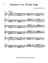 Free Sheet Music Violin Twinkle Variation A Arranged With