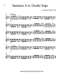 free sheet music violin twinkle variation a arranged with